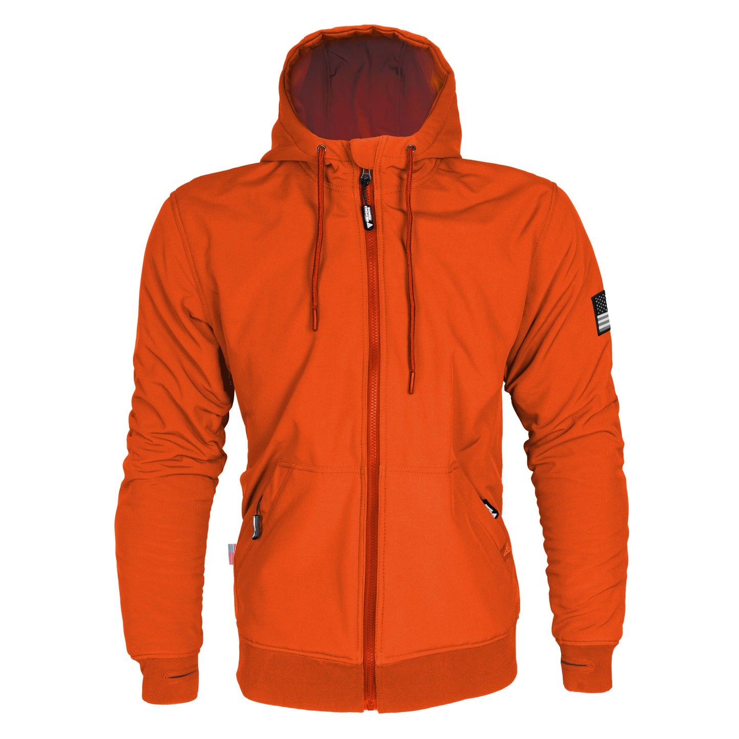 Protective SoftShell Unisex Hoodie - Orange Matte with Pads