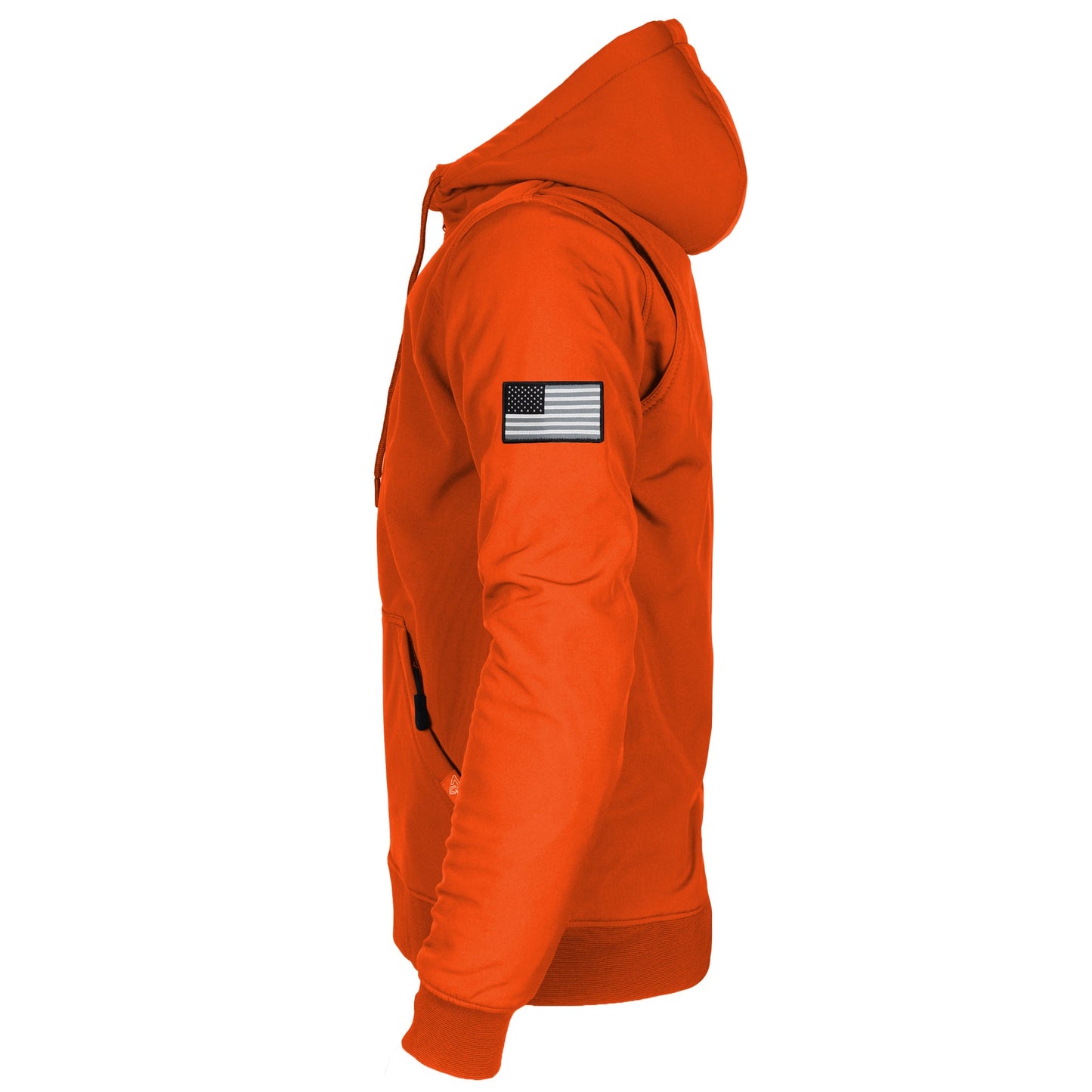 Protective SoftShell Unisex Hoodie - Orange Matte with Pads