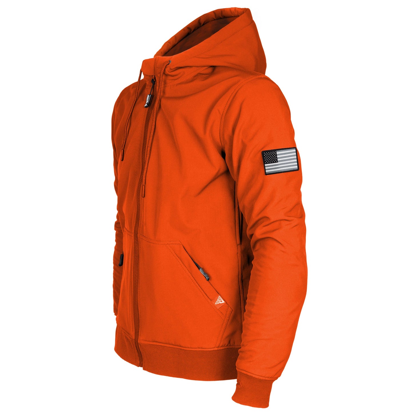 Protective SoftShell Unisex Hoodie - Orange Matte with Pads