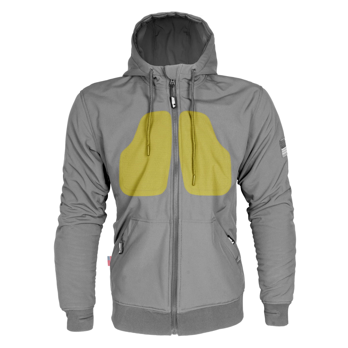 Protective SoftShell Unisex Hoodie - Gray Matte with Pads