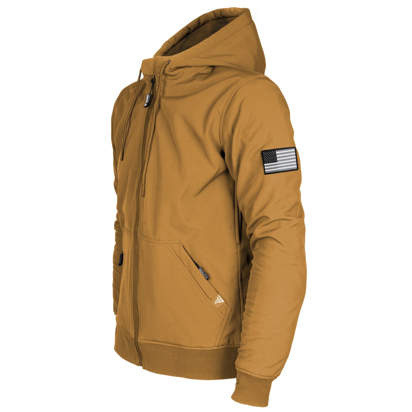 Protective SoftShell Unisex Hoodie - Mustard Matte with Pads