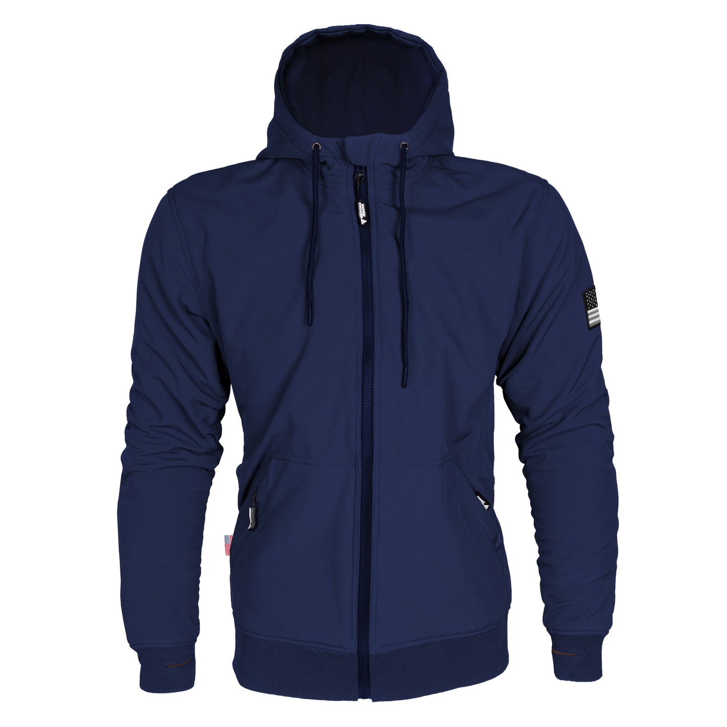 Protective SoftShell Unisex Hoodie - Navy Blue Matte with Pads