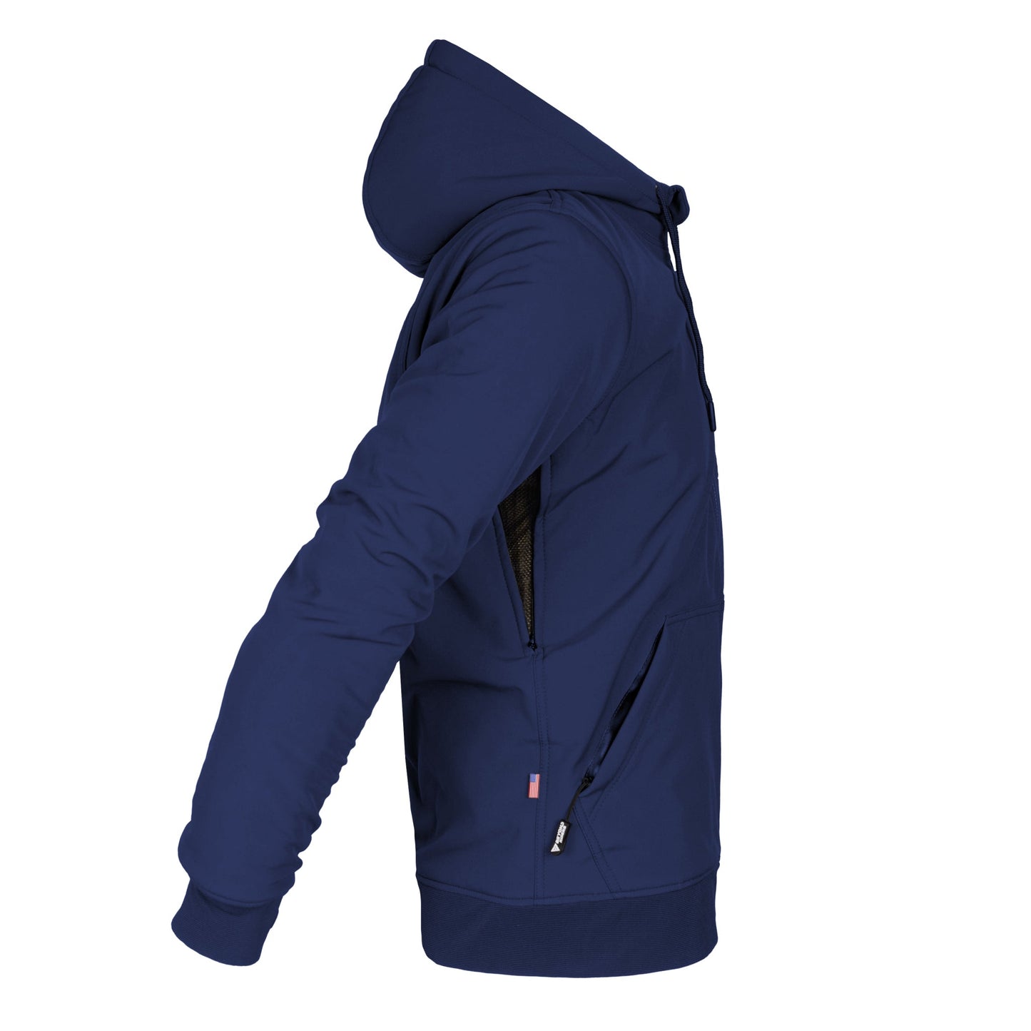 Protective SoftShell Unisex Hoodie - Navy Blue Matte with Pads