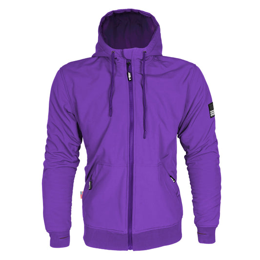 Protective SoftShell Unisex Hoodie - Purple Matte with Pads