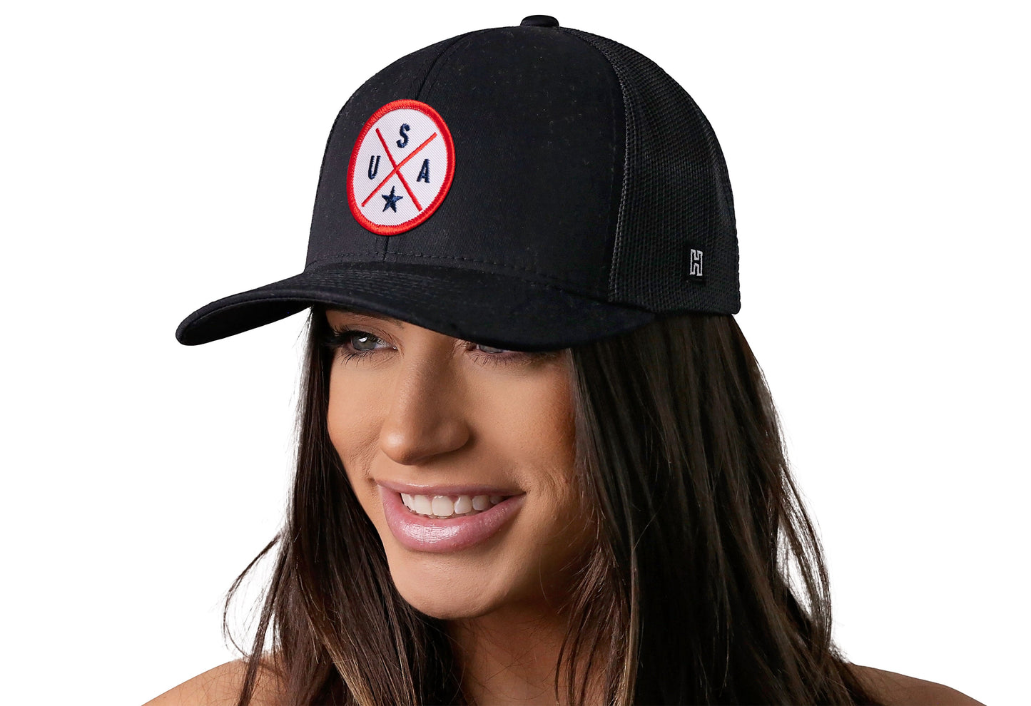 USA Trucker Hat  |  Black America Snapback