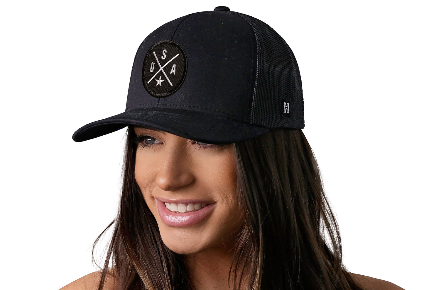 USA Trucker Hat  |  Black America Snapback