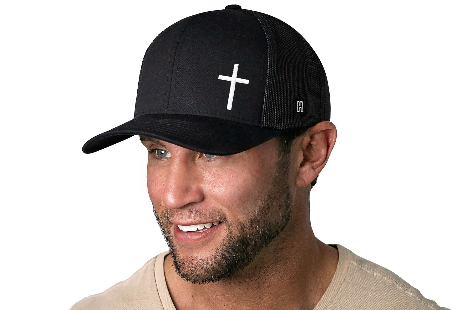 Cross Trucker Hat  |  Black Christian Snapback