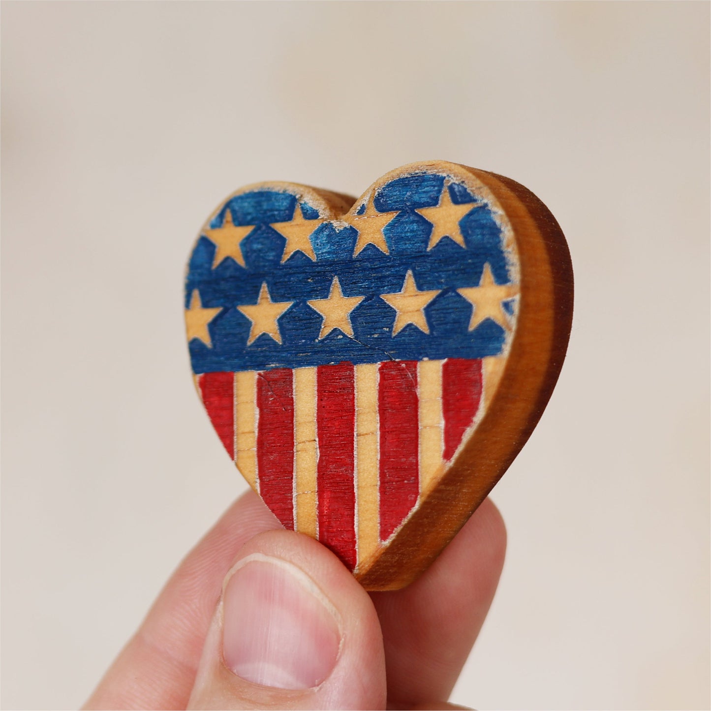 Patriotic Engraved Hearts