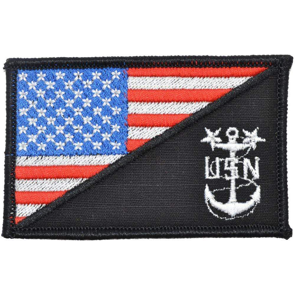 Navy MCPO Master Chief Petty Officer USA Flag - 2.25x3.5 inch Patch