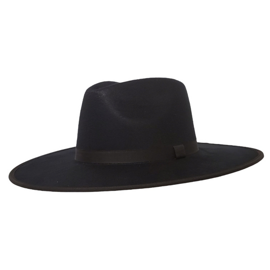 Flat Brim Black - Cotton (Rancher Series)