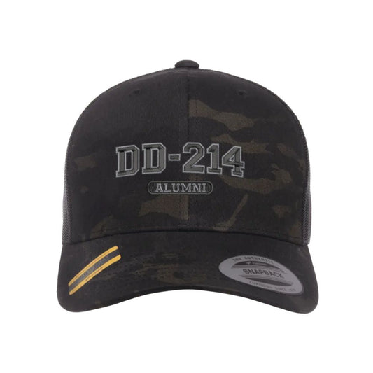 DD-214 Black Camo Trucker Hat