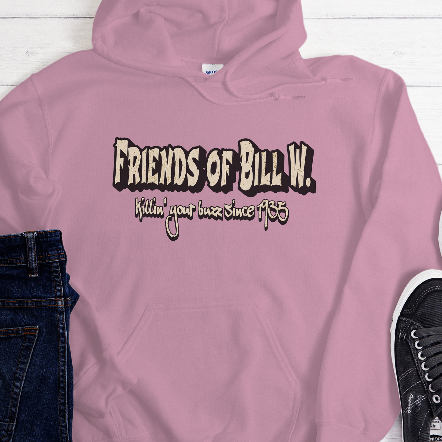 AA Recovery Unisex Hoodie | Inspiring Sobriety |  Friends of Bill W. -  Killin' Your Buzz Since 1935