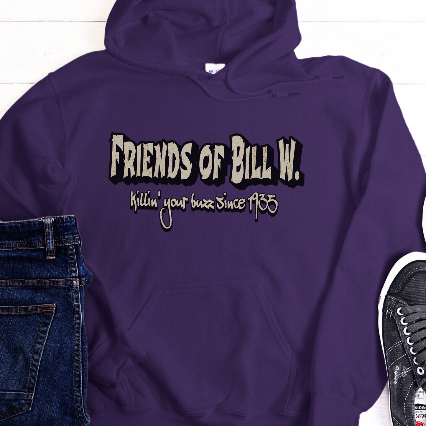 AA Recovery Unisex Hoodie | Inspiring Sobriety |  Friends of Bill W. -  Killin' Your Buzz Since 1935