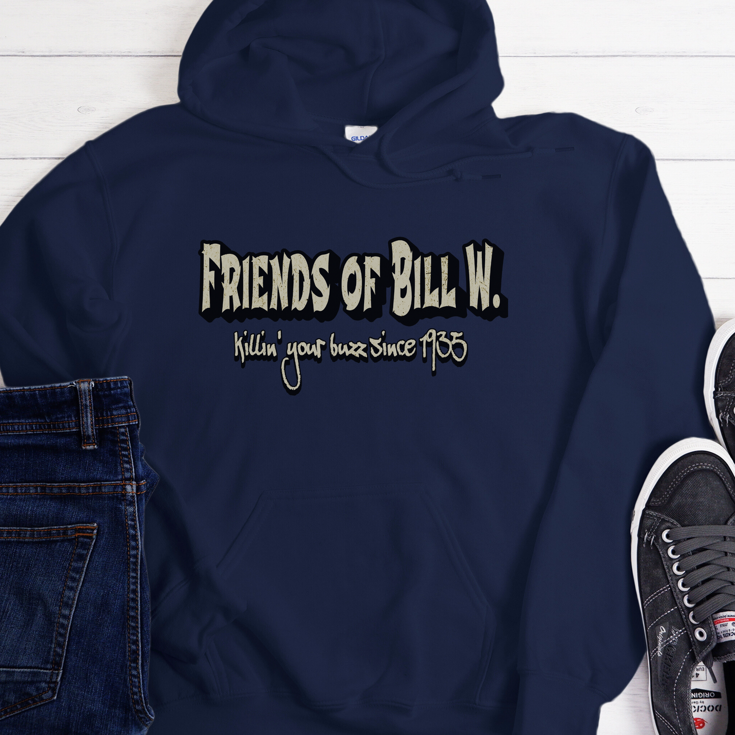 AA Recovery Unisex Hoodie | Inspiring Sobriety |  Friends of Bill W. -  Killin' Your Buzz Since 1935