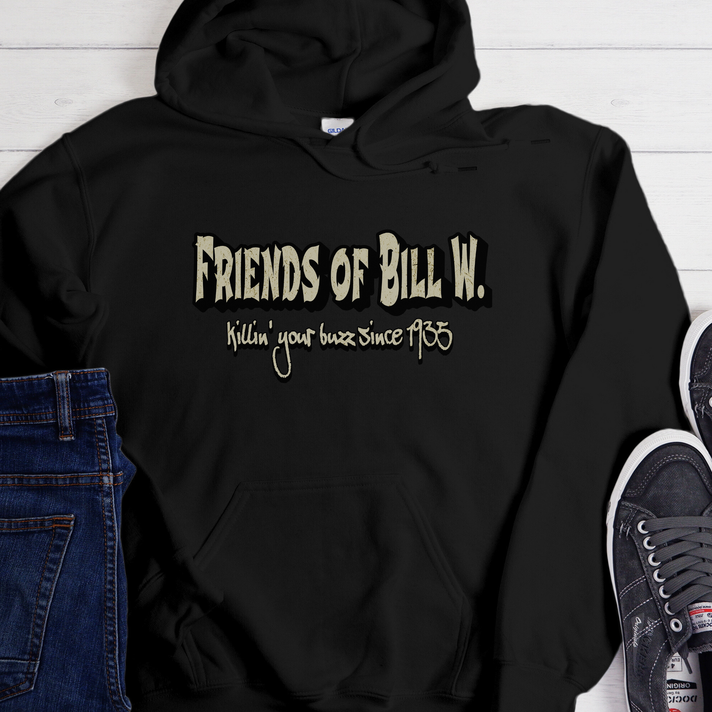 AA Recovery Unisex Hoodie | Inspiring Sobriety |  Friends of Bill W. -  Killin' Your Buzz Since 1935