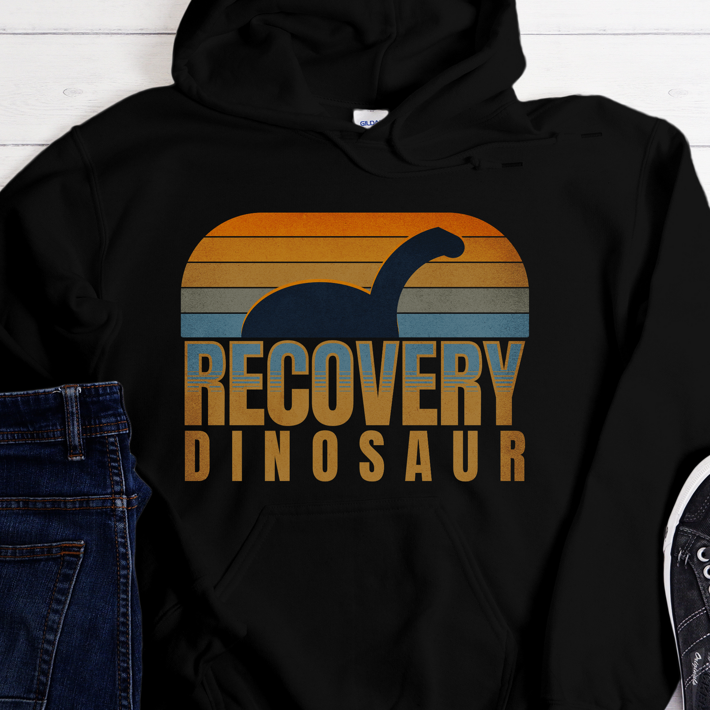 Recovery Hoodie | Inspiring Sobriety | Recovery Dinosaur