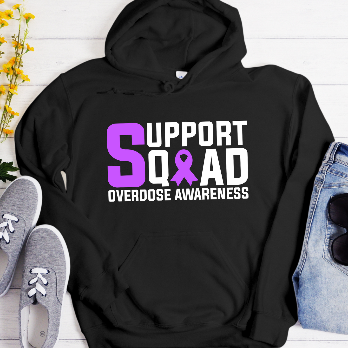 Custom Recovery Hoodie | Inspiring Sobriety |  Support Squad Overdose Awareness