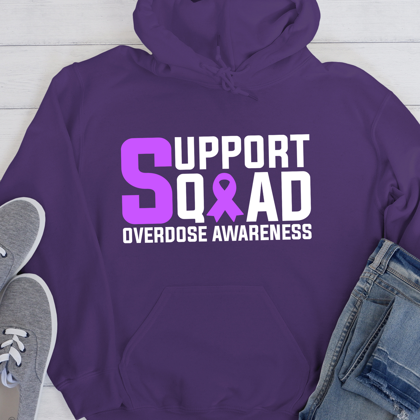 Custom Recovery Hoodie | Inspiring Sobriety |  Support Squad Overdose Awareness