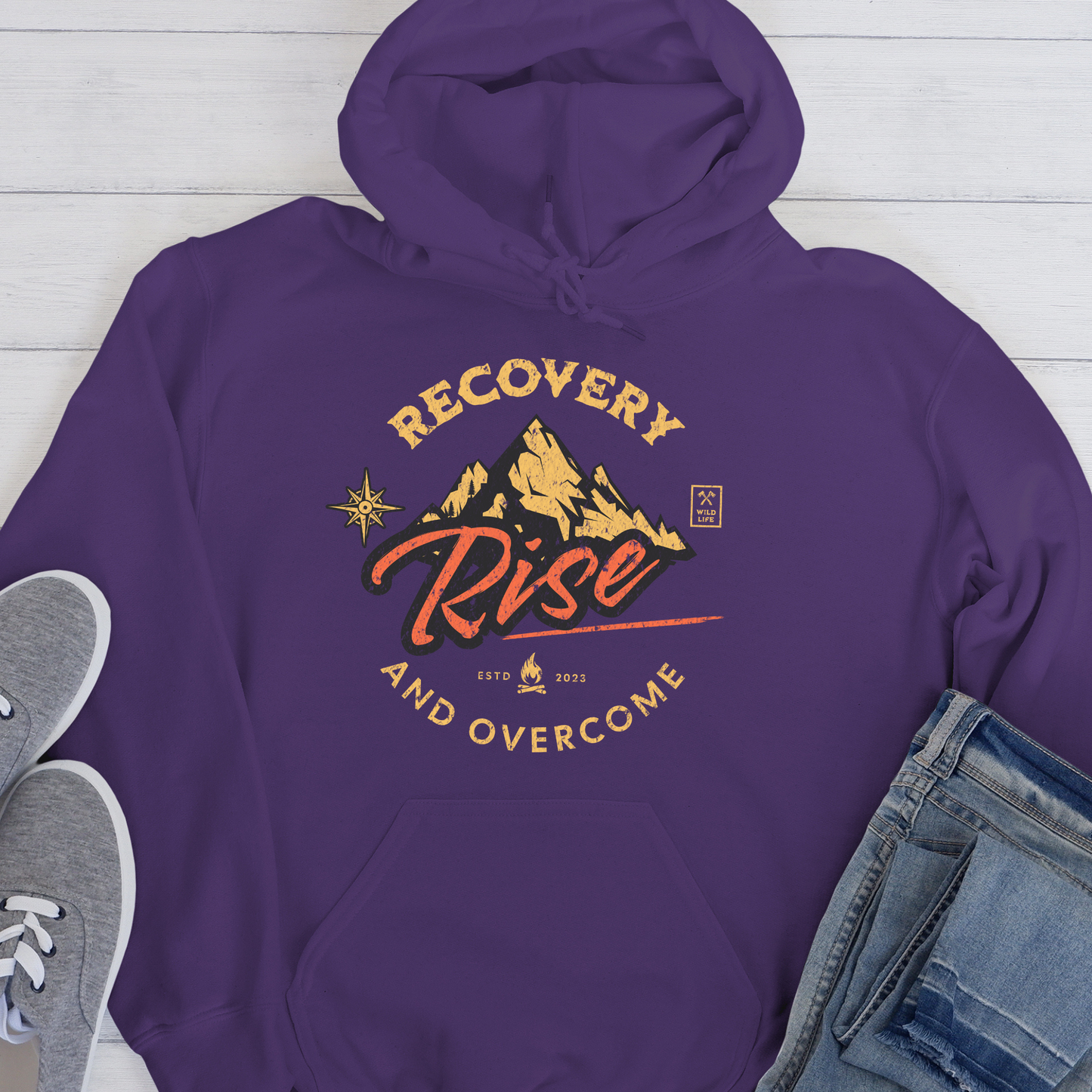 Custom Recovery Hoodie | Inspiring Sobriety |  Recovery - Rise and Overcome