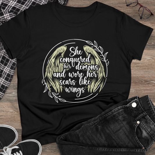 Womens Recovery T-Shirt | Inspiring Sobriety |  She Conquered Her Demons