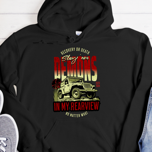 Custom Recovery Hoodie | Inspiring Sobriety |  Demons In My Rearview