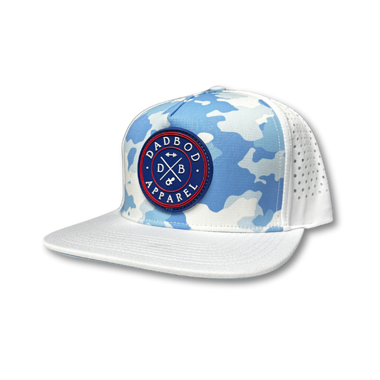 Premium Active 5-Panel Logo Hat (Blue Camo)