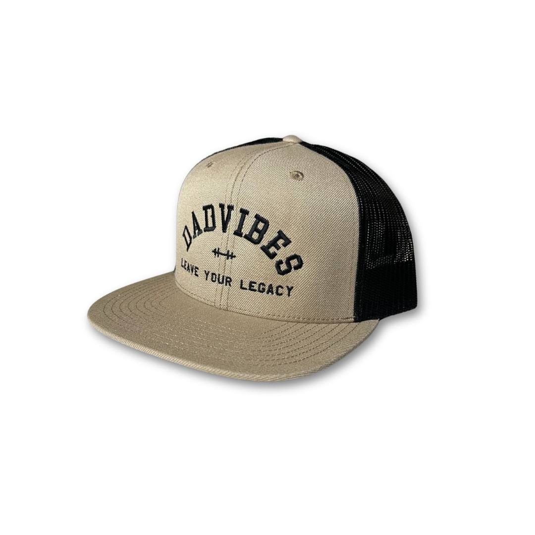 DadVibes FLAT Bill SnapBack (Oatmeal)