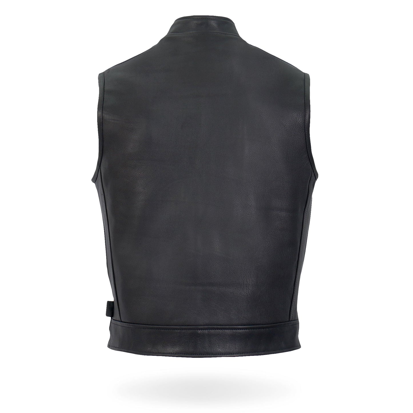 Hot Leathers VSM5004 Men's USA Made Covered Zipper Premium Club Biker Leather Motorcycle Vest