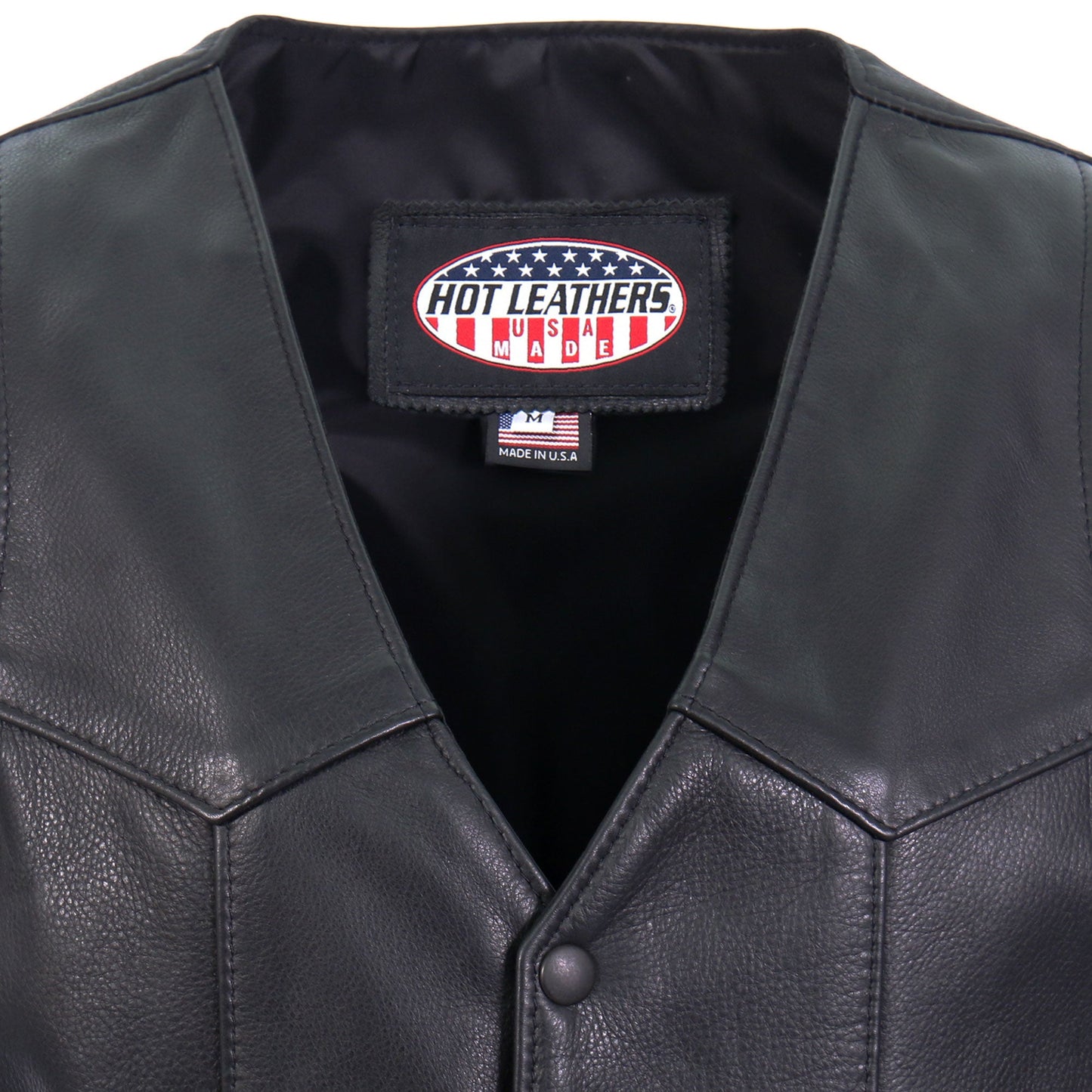 Hot Leathers VSM5008 Men's USA Made Side Lace Premium Leather Motorcycle Biker Vest