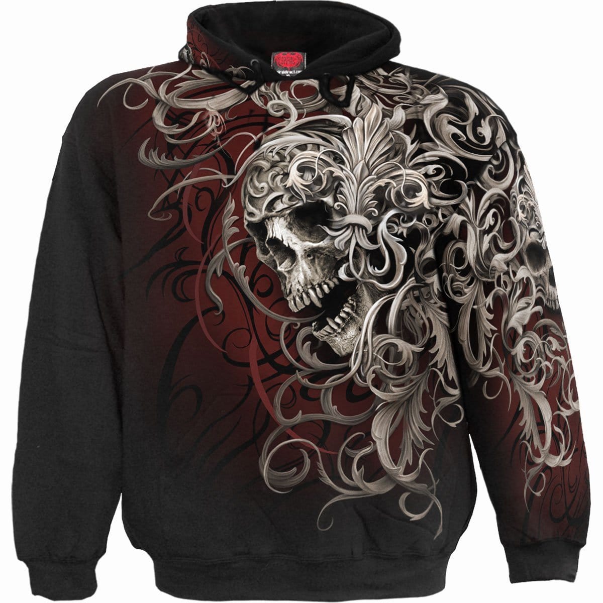 SKULL SHOULDER WRAP - Allover Hoody Black