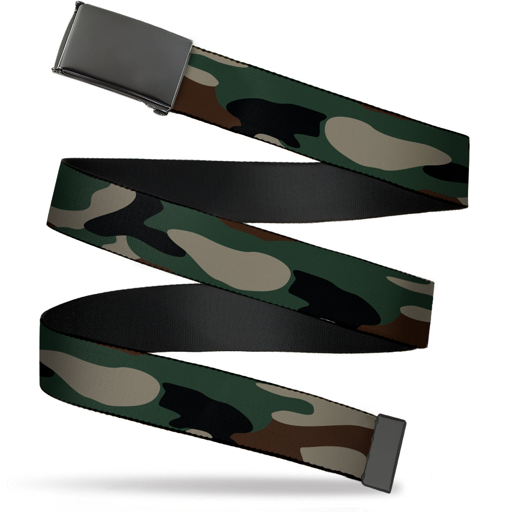 Web Belt Blank Black Buckle - Camo Olive3 Webbing