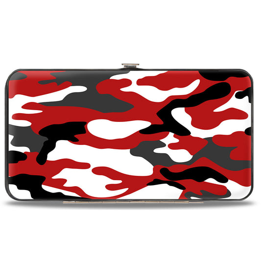 Hinged Wallet - Camo Red Black Gray White