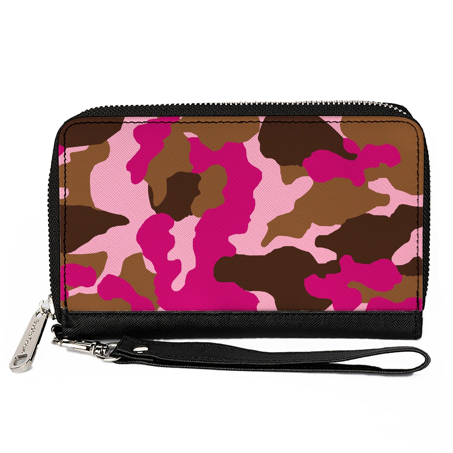 PU Zip Around Wallet Rectangle - Camo Pink