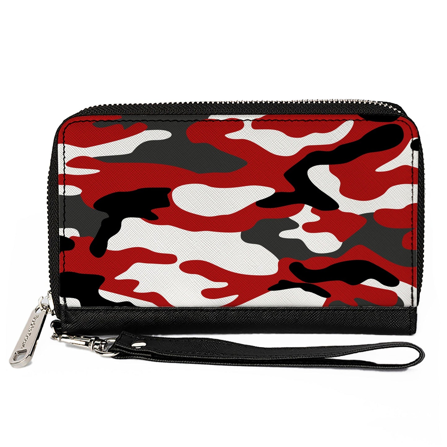 Women's PU Zip Around Wallet Rectangle - Camo Red Black Gray White