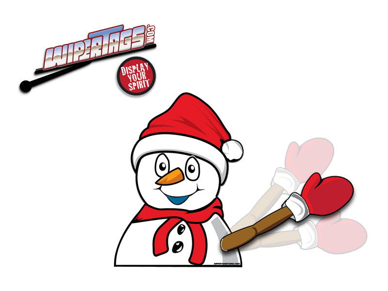 Chilly the Snowman Waving WiperTag with Decal