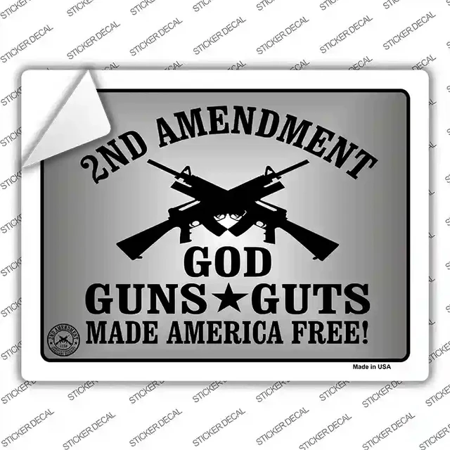 God Guns Guts Novelty Rectangle Sticker Decal