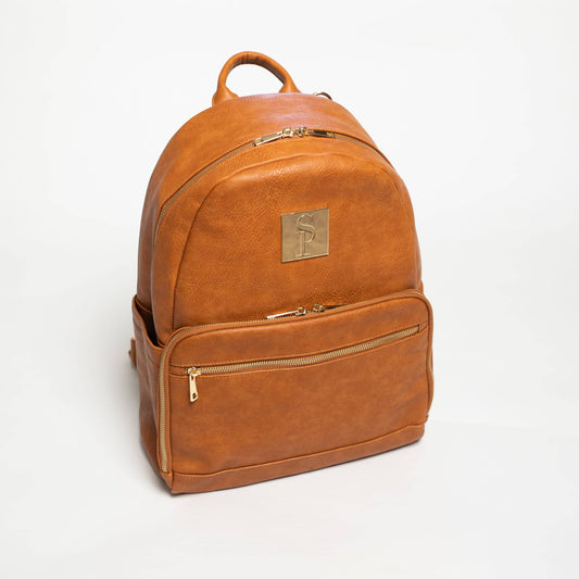 Brown Carrier Leather Backpack