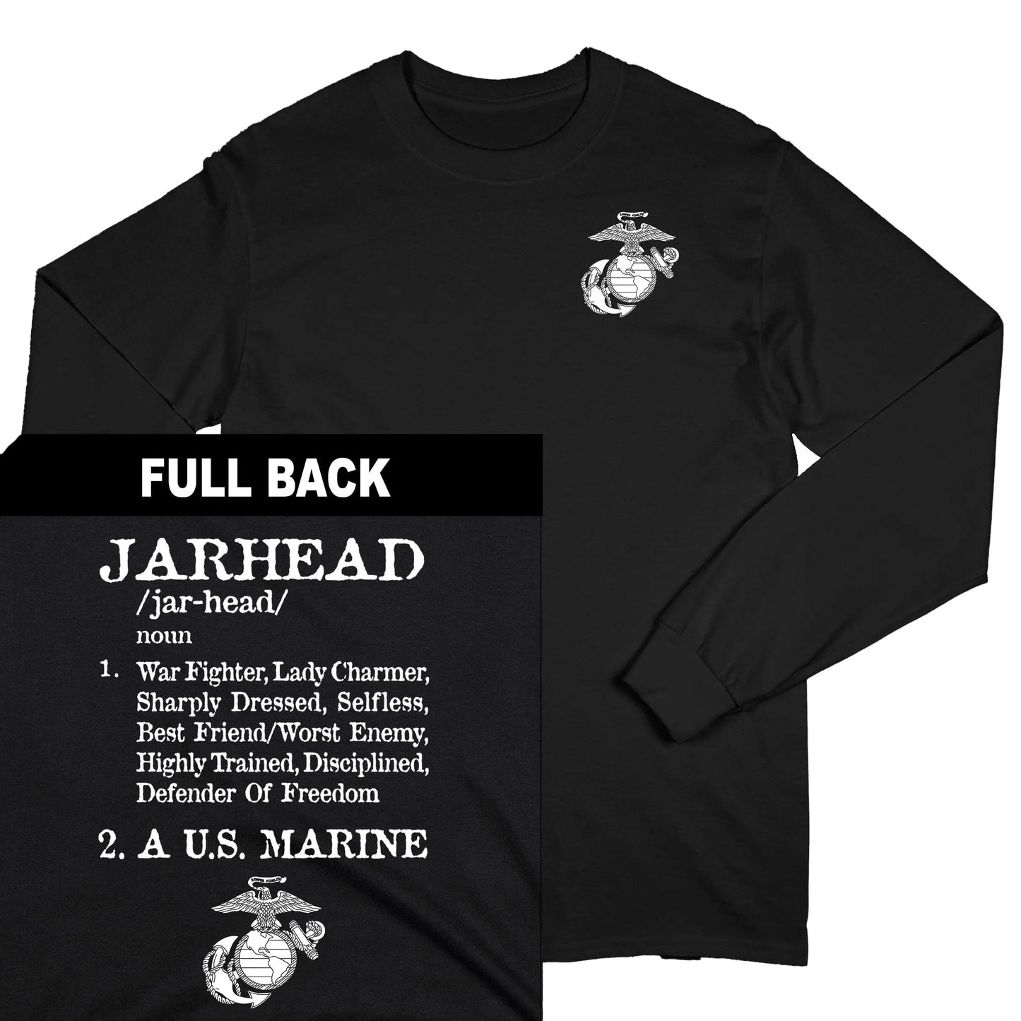 White Jarhead 2-Sided Long Sleeve Tee