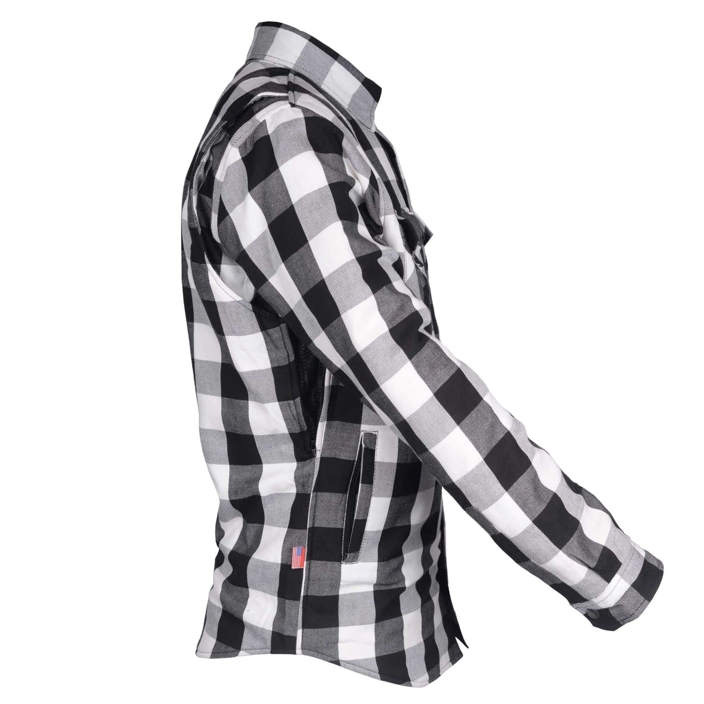 Protective Flannel Shirt - Black and White Checkered with Pads