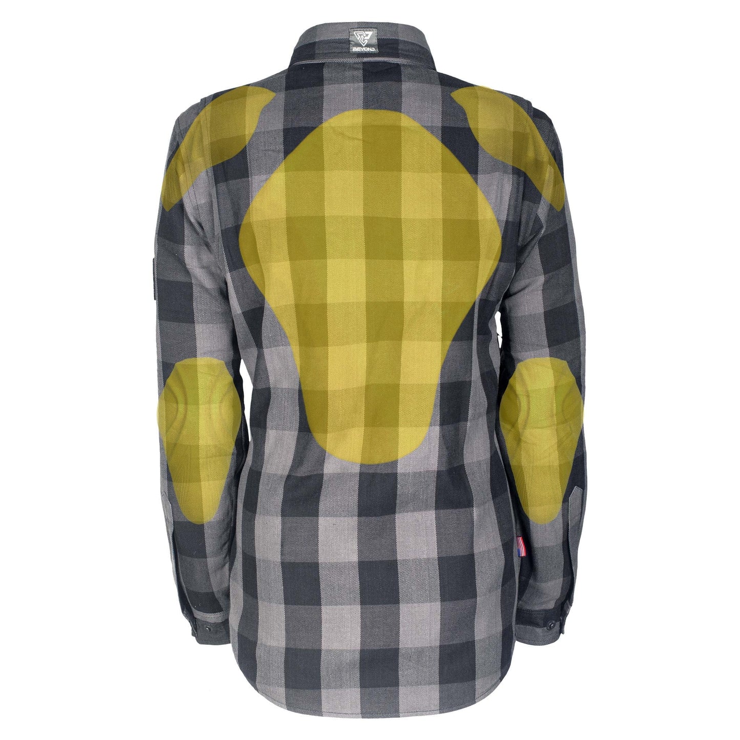 Protective Flannel Shirt for Women - Grey Checkered with Pads