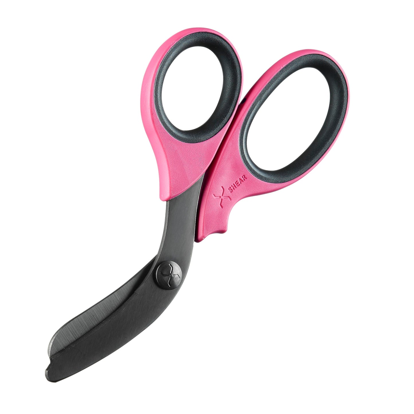 XShear 7.5” Heavy Duty Trauma Shears. Pink & Black Handles, Black Titanium Coated Stainless Steel Blades, For the Professional Emergency Provider