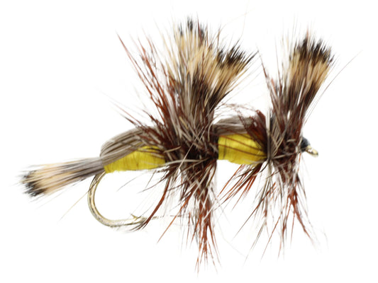 Double Humpy Fly, Size 10 | Yellow | Qty. 6 | Wild Water Fly Fishing