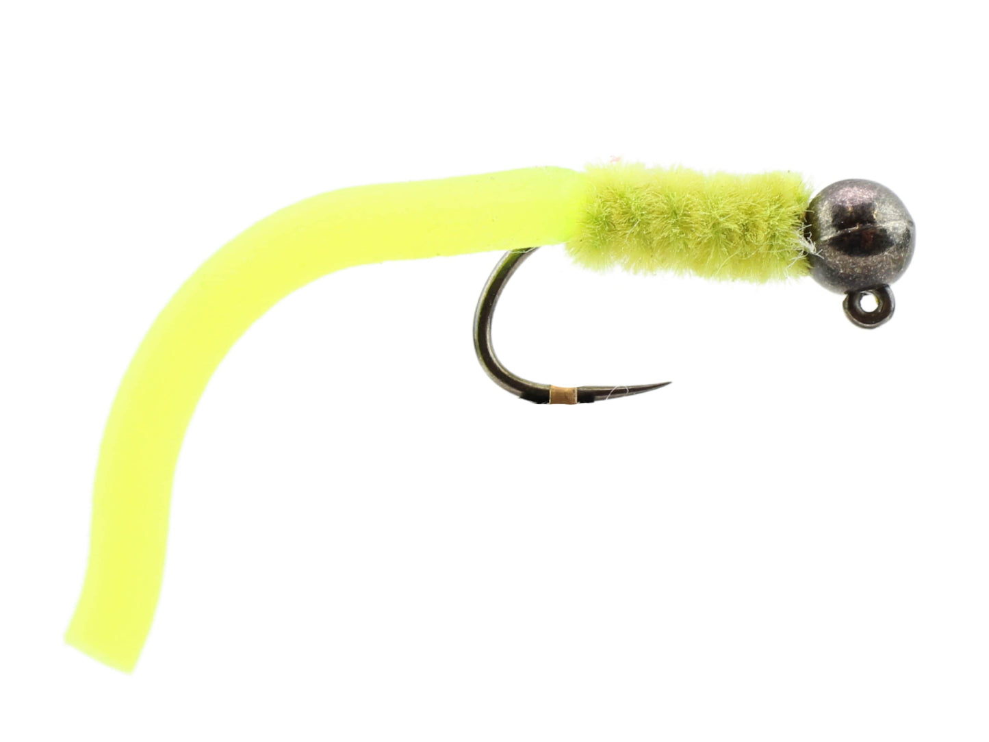 Tungsten Bead Head Squirmy Worm, Size 12 | Yellow | Qty. 6 | Wild Water Fly Fishing