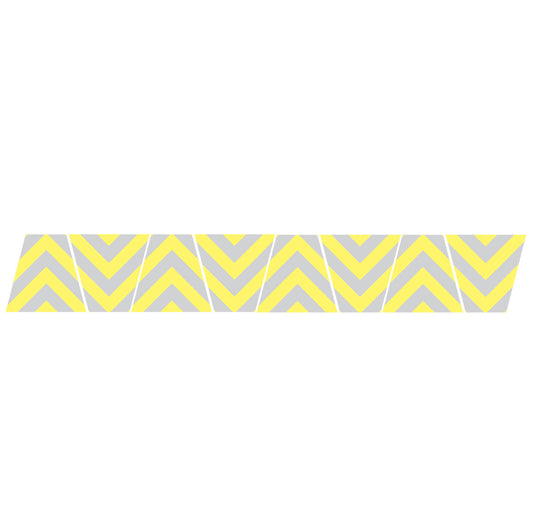 YELLOW & GREY CHEVRON STRIPE REFLECTIVE HELMET (TET) TETRAHEDRON 8 PACK