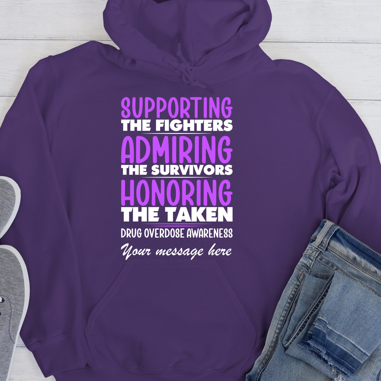 Custom Recovery Hoodie | Inspiring Sobriety |  Supporting The Fighters Overdose Awareness