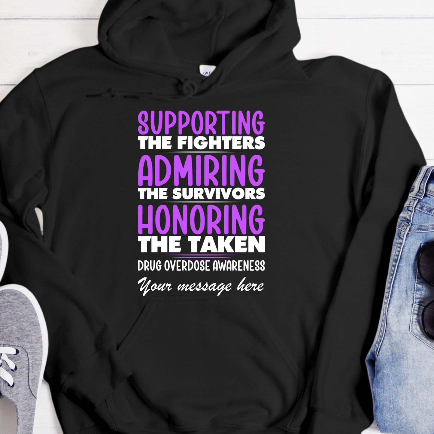 Custom Recovery Hoodie | Inspiring Sobriety |  Supporting The Fighters Overdose Awareness