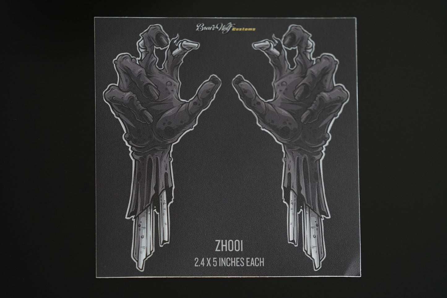 Zombie Hands 001-B&W Anywhere Decal Set