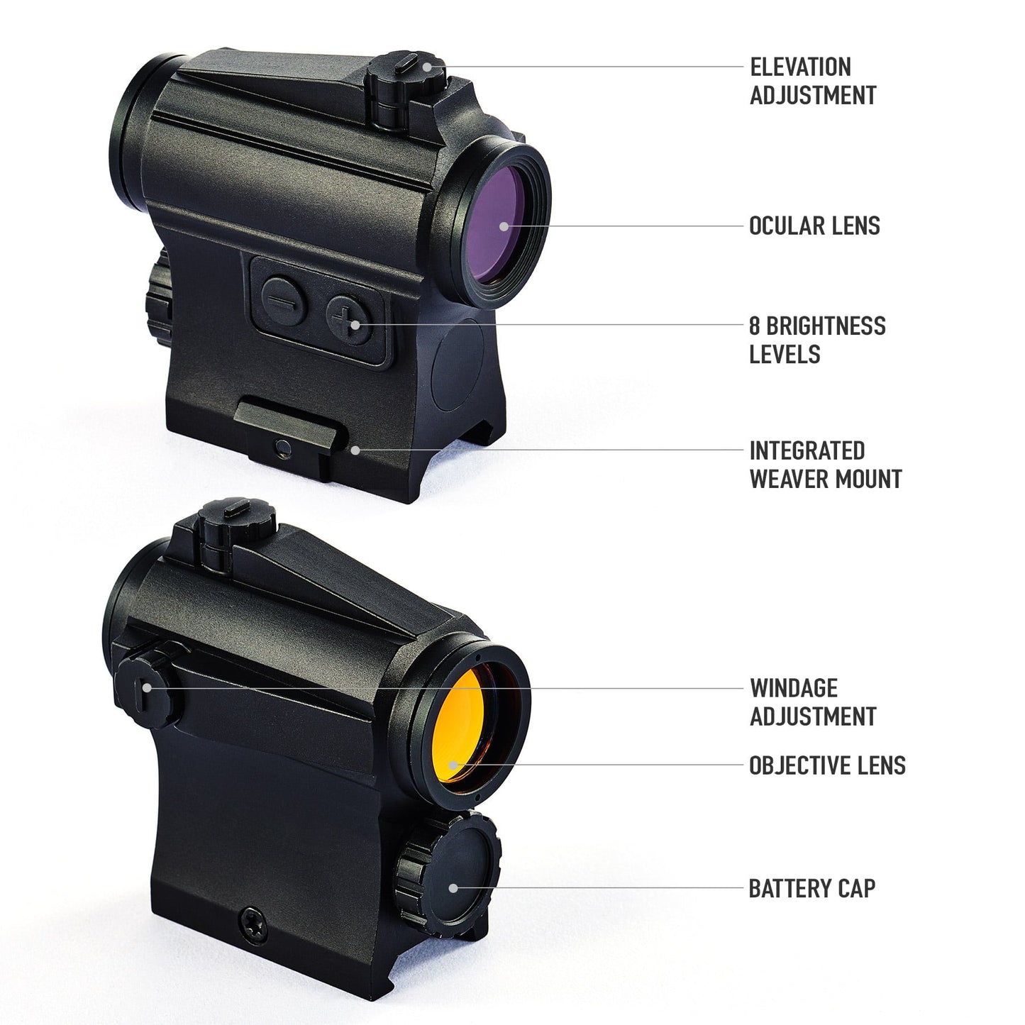 1x20 Reflex Sight Rifle Scope with 8 Brightness Levels, 3MOA