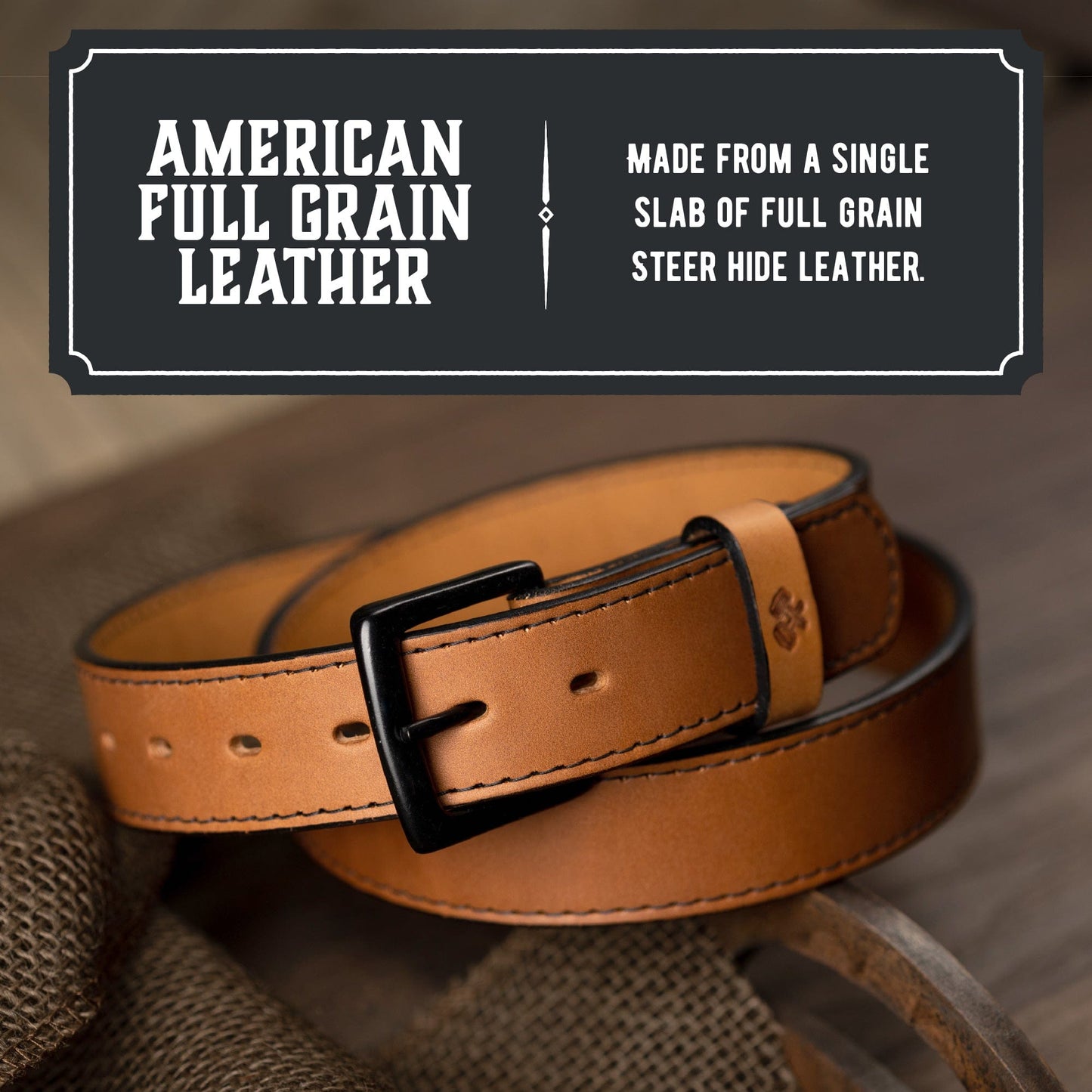 The All American Stitched Leather Belt