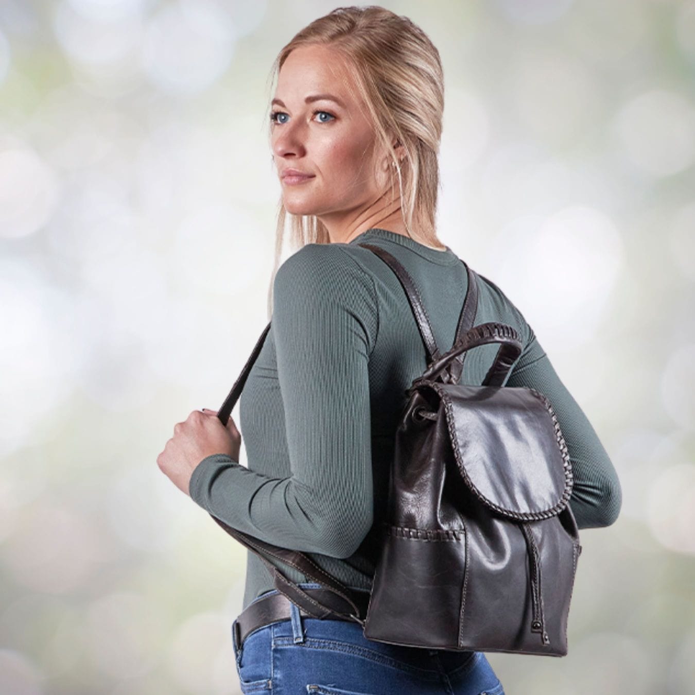 Concealed Carry Allie Leather Backpack by Lady Conceal